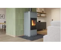 HS Flamingo Krbová kamna AQUAFLAM ® 12 s výměníkem - šedá, automatická regulace (17)
