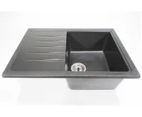 GRANISIL LAGO 680.0 Granitový dřez s odkapem, černý (8)