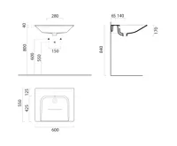 GSI COMMUNITY keramické umyvadlo 60x55cm, bílá ExtraGlaze (4)