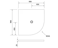 POLYSAN FLEXIA vanička z litého mramoru čtvrtkruh, s možností úpravy rozměru, 90x90cm, R550 (4)