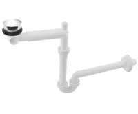 BRUCKNER URBINO umyvadlový sifon šetřící místo, click-clack výpust, DN32mm, chrom