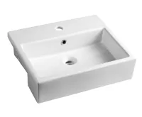 ISVEA PURITY keramické umyvadlo polozápustné, 50x42cm, bílá