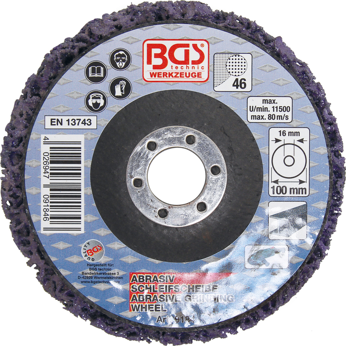 Bgs kotouč brusný, černý, o 100 mm, upínací otvor 16 mm