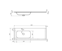 SAPHO ARUBA umyvadlo, Rockstone, 150x51,5cm, levé, bílá mat (8)