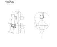 Sprchová baterie podomítková s přepínačem, Mbox, oválný kryt, Sonáta, chrom (1)