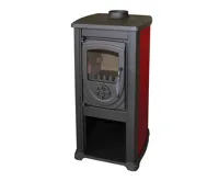BELLA THALIA, krbová kamna OKTA ECO, teplovzdušná 3,9 kW, bordó