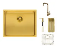 Nerezový dřez REGINOX SET MIAMI 500 GOLD + Baterie CRYSTAL + příslušenství, zlatá (1)