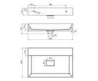 SAPHO GODIVA umyvadlo, litý mramor, 68x44cm, bez otvoru, bílá (10)