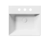 GSI KUBE X keramické umyvadlo 50x47cm, 3 otvory, bílá mat (3)