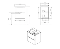 SAPHO CIRASA umyvadlová skříňka 48x54x39cm, dub stříbrný (6)