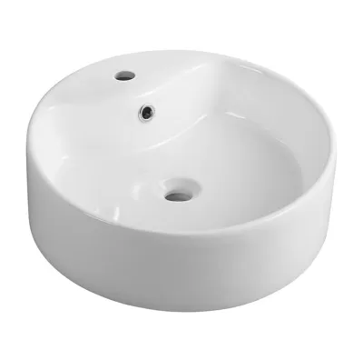 AQUALINE Keramické umyvadlo na desku Ø 40cm, bílá