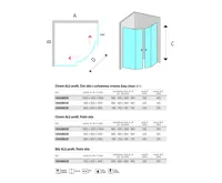 LIMA Sprchový kout, čtvrtkruh, 100 cm, chrom ALU, sklo Point (6)