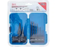 BGS Vrtáky spirálové a kónické , HSS, O 4 - 12 / 4 - 20 mm, 2 - 5 mm, 10dílná (5)