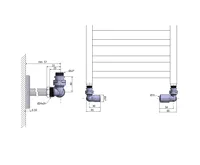 AQUALINE FIRST CORNER připojovací sada ventilů, pravé provedení, chrom (6)