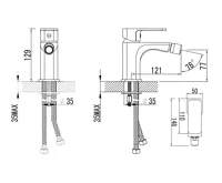 AQUALINE FACTOR stojánková bidetová baterie, chrom (6)