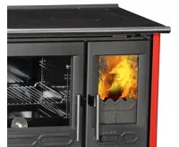 PLAMEN Sporák na tuhá paliva 850 GLAS - L červený (3)