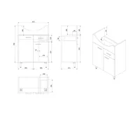 AQUALINE ZOJA umyvadlová skříňka 61,5x74x32cm, 2x dvířka, 1x zásuvka, bílá (9)