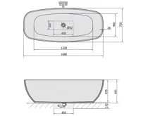 POLYSAN IPANEMA volně stojící vana litý mramor 168x72x49cm, bílá (7)