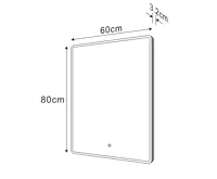 SAPHO PIRI zrcadlo s LED osvětlením 60x80cm, senzor, 2700-6500K (7)