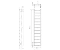 SAPHO METRO LIGHT otopné těleso 300x1500 mm, černá mat (7)
