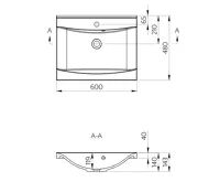 SAPHO LUCIOLA umyvadlo, litý mramor, 60x48cm, bílá (6)