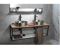 SAPHO AURUM nerezové umyvadlo na desku, průměr 38cm, včetně výpusti, nerez mat (3)