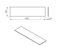 SAPHO PLATO deska Rockstone 1900x24x500mm, bílá mat (4)