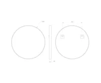 SAPHO NOTION kulaté zrcadlo v rámu ø 60cm, zlato mat (5)