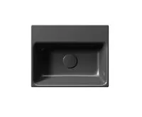 GSI NUBES keramické umývátko 40x32cm, broušená spodní hrana, bez otvoru, černá mat (1)