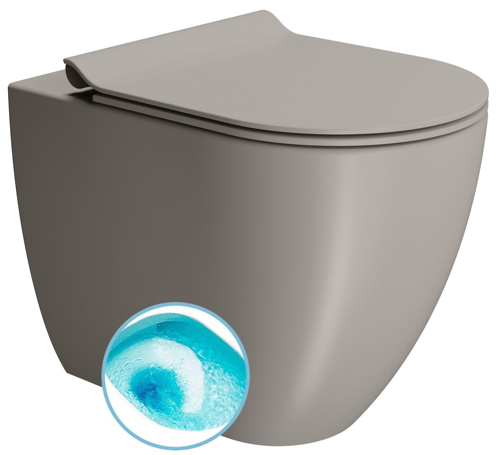 Gsi pura wc mísa stojící, swirlflush, 36x55cm, spodní/zadní odpad, tortora dual-mat