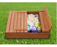 Dřevěné Pískoviště 120x120 cm - barva týk (7)