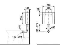 JIKA  MODUL 893710 nádrž splachovací pro mísu SAM, boční napouštění (1)