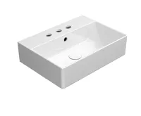 GSI KUBE X keramické umyvadlo 50x37cm, broušená spodní hrana, 3 otvory, bílá ExtraGlaze (3)