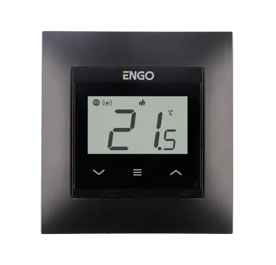 ENGO Controls Wi-Fi termostat E55-B vhodný do rámečku 55x55, černý, ENGO Smart, TUYA