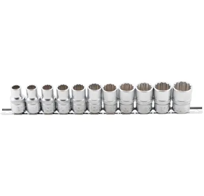 BGS Hlavice nástrčné 1/2", 12ti hranné 10-21 mm, 11 dílů