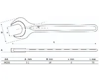 BGS Klíč plochý 6,0 mm, jednostranný (1)