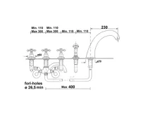 SAPHO ANTEA pětiprvková baterie na okraj vany, růžové zlato (2)