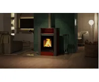 HS Flamingo Krbová kamna AQUAFLAM VARIO ® LEND 11kW červená (teplovzdušná verze) (15)