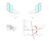 POLYSAN TARUS vanová zástěna 960mm, čiré sklo (7)