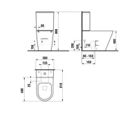 SAPHO PACO WC kombi, Rimless, spodní/zadní odpad, černá mat (9)