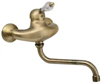 SAPHO KIRKÉ CRYSTAL nástěnná baterie, páčka krystal, bronz SAPHO KIRKÉ CRYSTAL nástěnná baterie, páčka krystal, bronz