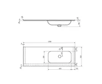 SAPHO ARUBA umyvadlo, Rockstone, 150x51,5cm, pravé, bílá mat (8)