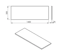 SAPHO PLATO deska Rockstone 1400x24x500mm, bílá mat (4)