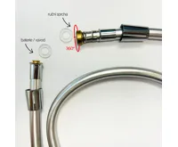 Sprchová hadice šedostříbrná 150 cm, systém zabraňující překroucení (3)