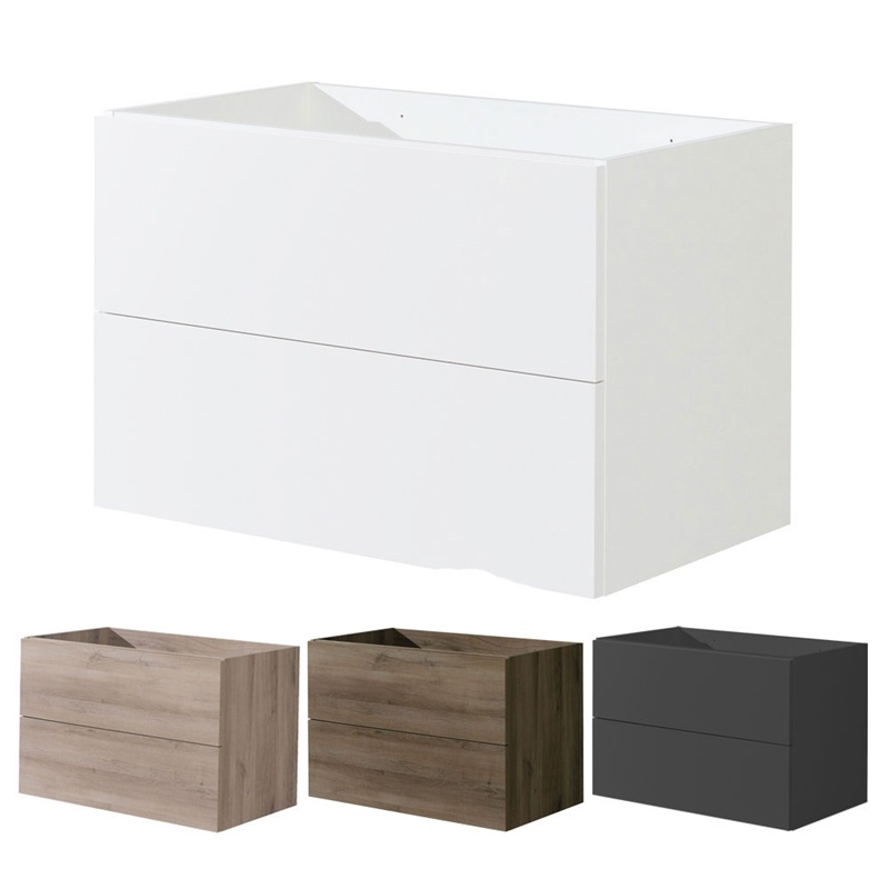 Aira desk, koupelnová skříňka, šedá, 2 zásuvky, 810x530x460 mm