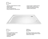 Obdélníková sprchová vanička, 90x80x3 cm, bez nožiček, litý mramor (2)