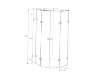 PROFI-RICH Sprchový kout  čtvrtkruh 90x90x190 chrom (2)