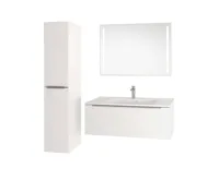 Mailo, koupelnová skříňka s keramickým umyvadlem, bílá, 1 zásuvka,  810x470x480 mm (7)