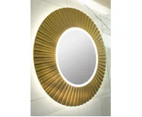 SAPHO PRIDE STRIP kulaté zrcadlo s LED osvětlením v rámu ø 90cm, zlato (4)