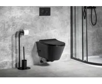 SAPHO AVVA CLEANWASH závěsná WC mísa, integrovaná baterie a bidet. sprška, Rimless, 35,5x53cm, černá mat (4)
